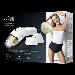 Braun Silk·expert IPL Pro 5 - IPL Pour Femme, Épilateur Lumière Pulsée À Domicile, Blanc/Doré pas cher