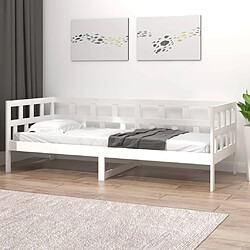 Avis vidaXL Lit de jour sans matelas blanc bois de pin massif 90x200 cm