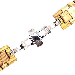 Acheter bracelet en bois papillon serrure montre bracelet pour samsung huami 22mm brun clair