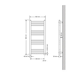 Avis LuxeBath Radiateur de salle de bain Sahara Raccord latéral sèche-serviettes Anthracite 40