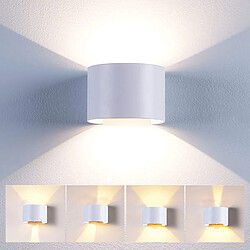 Stoex Applique Mural Interieur 12W LED Blanc, Lampe murale Moderne Up and Down Design Pour Couloir Escalier Salon (Blanc Chaud)