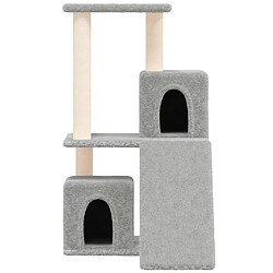 Helloshop26 Arbre à chat meuble tour grimper jouet grattage grattoir escalade plateforme avec griffoirs en sisal clair 82 cm gris 02_0022617