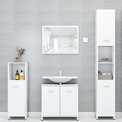 Acheter Maison Chic Armoire de salle de bain,Meuble de rangement,Meuble haut Blanc 30x30x183,5 cm Aggloméré -GKD938788