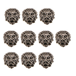 Acheter 10 pcs métal lion tête bracelet collier connecteur charme perles argent cuivre