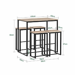 Avis SoBuy OGT15-N Ensemble 1 Table de Bar Bistrot + 4 Tabourets de Bar