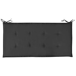 Decoshop26 Coussin de banc de jardin Noir 120 x 50 x 3 cm DEC021746