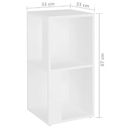 vidaXL Armoire d'angle Blanc 33x33x67 cm Bois d'ingénierie pas cher