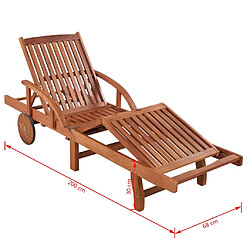 vidaXL Chaise longue bois massif d'acacia pas cher