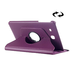 Wewoo Housse Étui Violet pour Samsung Galaxy Tab E 9.6 Litchi Texture en cuir de rotation de 360 degrés avec support multifonctionnel