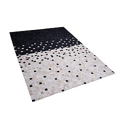 Beliani Tapis en cuir 140 x 200 cm noir et beige ERFELEK