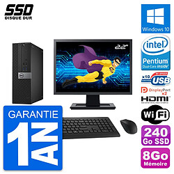 PC Dell 7040 SFF Ecran 22" Intel G4400 RAM 8Go SSD 240Go HDMI Windows 10 Wifi - Occasion