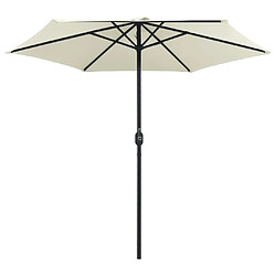 Avis ComfortXL Parasol D'extérieur Et Mât En Aluminium 270x246 Cm Blanc Sable