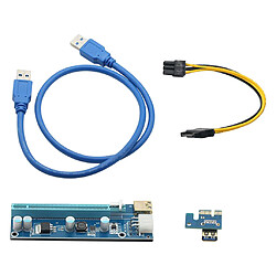 Ubit 6 Emballer Dernières PCI-E Riser Express Câble 1X à 16X avec Led Graphique Extension Propulsé Riser Adaptateur Carte 60cm USB 3.0 Câble