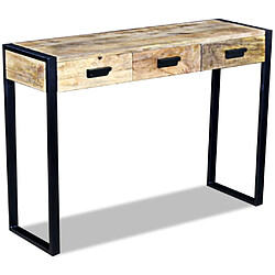 Avis vidaXL Table console avec 3 tiroirs bois de manguier 110x35x78 cm