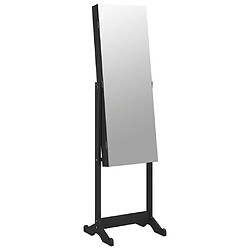 vidaXL Armoire à bijoux avec miroir sur pied noir 42x38x152 cm