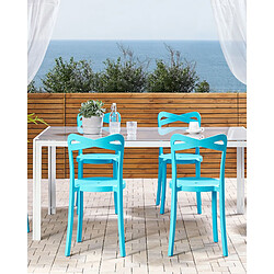 Beliani Lot de 6 chaises CAMOGLI Matière synthétique Turquoise