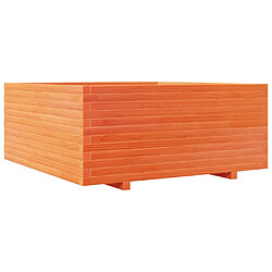 vidaXL Jardinière cire marron 110x110x49,5 cm bois de pin massif