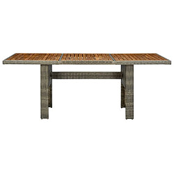 Maison Chic Table de jardin | Table d'extérieur Marron Résine tressée et bois d'acacia massif -GKD25339