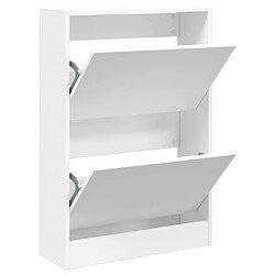 Maison Chic Armoire à chaussures | Meuble de rangement à chaussures Meuble d'Entrée blanc 60x21x87,5 cm bois d'ingénierie -MN33887