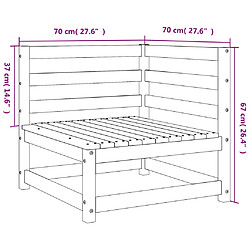 vidaXL Canapé d'angle de jardin 70x70x67 cm bois de pin imprégné pas cher