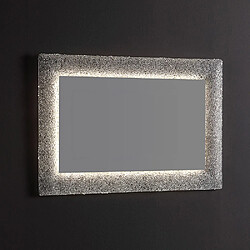 Kiamami Valentina MIROIR EN VERRE FONDU 90X62 RÉTRO-ÉCLAIRÉ COULEUR GLACE