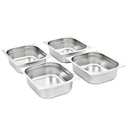 vidaXL Récipients Gastronorm 4 pcs GN 1/2 100 mm Acier inoxydable