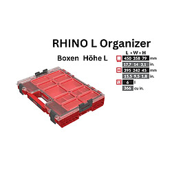 Avis Toolbrothers RHINO L Organiseur ULTRA Hauteur L Boîtes 452 x 358 x 79 mm 6 l empilable IP54 avec 8 inlays