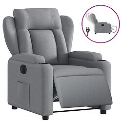 vidaXL Fauteuil inclinable électrique Gris clair Tissu