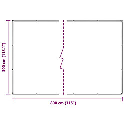 Acheter vidaXL Couverture végétale avec œillets 3x8 m PVC