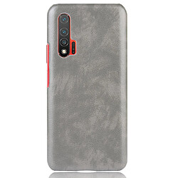 Wewoo Coque Pour Huawei Nova 6 5G Shockproof Litchi Texture PC + PU Case Gris