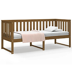 vidaXL Lit de jour sans matelas marron miel 75x190 cm bois pin massif