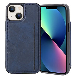 Coque en TPU + PU anti-chute, magnétique avec porte-carte pour votre iPhone 13 6.1 pouces - bleu