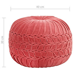 Acheter vidaXL Pouf Velours de coton Design de sarrau 40 x 30 cm Rose