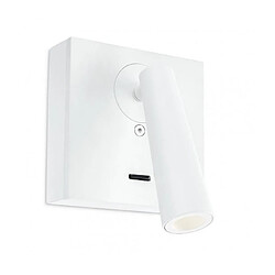 Leds C4 Applique avec liseuse Gamma Aluminium blanc 13 Cm