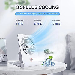 Acheter Ventilateur de Bureau Ventilateur de Bureau USB Portable avec Batterie Rechargeable de 2400 mAh, Pulvérisation de Brouillard d'Eau et 3 Vitesses, Petit Ventilateur de Table Mural, Électrique Puissant Et Silencieux