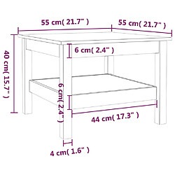 vidaXL Table basse Gris 55x55x40 cm Bois massif de pin pas cher