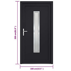 vidaXL Porte d'entrée anthracite 108x208 cm PVC pas cher