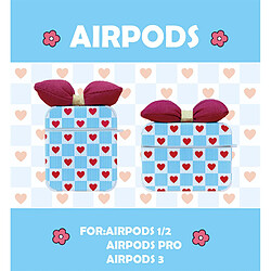 GUPBOO Airpods Coque Housse Étui Protecteur Compatible pour AirPods 3-Ins love plaid bow girl