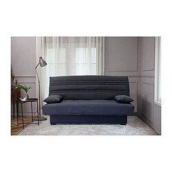 Banquette clic clac 3 places - Matelas 17 cm - Tissu gris anthracite - L199 x P96 x H103 cm - CHLoe