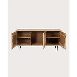 Avis UNIQKA Kali - Buffet en bois et cannage 145 cm