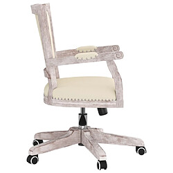 Avis Helloshop26 Chaise fauteuil siège de bureau informatique étude pivotante lin beige 02_0024050