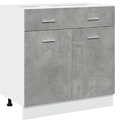 vidaXL Armoire de plancher à tiroir Gris béton 80x46x81,5 cm Aggloméré