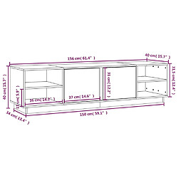 vidaXL Meuble TV 156x40x40 cm Bois de pin massif pas cher