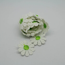 Acheter 2 Pièces 1 Yard Daisy Fleur Brodé Applique Ruban Dentelle Garniture Couture Artisanat