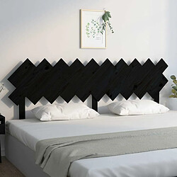 Maison Chic Tête de lit scandinave,Meuble de chambre Noir 196x3x80,5 cm Bois massif de pin -MN50045