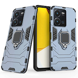 Htdmobiles Coque pour Vivo Y22 / Y22s / Y35 - housse etui rigide anti choc + film ecran - BLEU FONCE