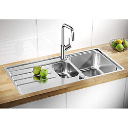 Avis BLANCO LEMIS 6 S-IF ? Évier de Cuisine en Inox pour Meubles Bas de 60 cm de Large ? Cuve à Fond Plat IF et Bac à Restes ? 523033