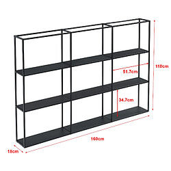 Acheter Étagère Murale Jelsa 160 x 18 x 110 cm Noir [en.casa]