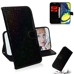 Wewoo Housse Coque Pour Galaxy A80 / A90 Couleur Pure Coloré Boucle magnétique Etui en cuir PU avec support et fentes cartes et portefeuille et lanière Noir