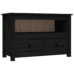 vidaXL Meuble TV Noir 79x35x52 cm Bois de pin massif